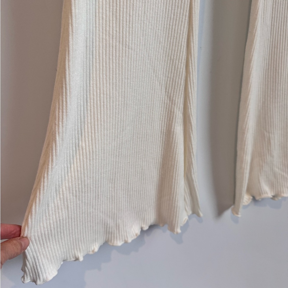 Tranquil & True Cream Ribbed Sleeveless Top and Pants Pajama Set Size L, XL - Picture 6 of 10
